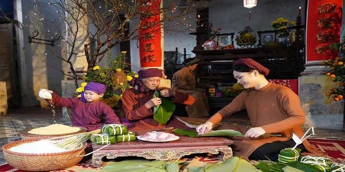Xuân về ghé Làng Đại An Khê – Gìn giữ nghề gói bánh chưng gia truyền